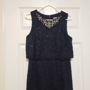 Eliza J Navy Blue Lace Dress